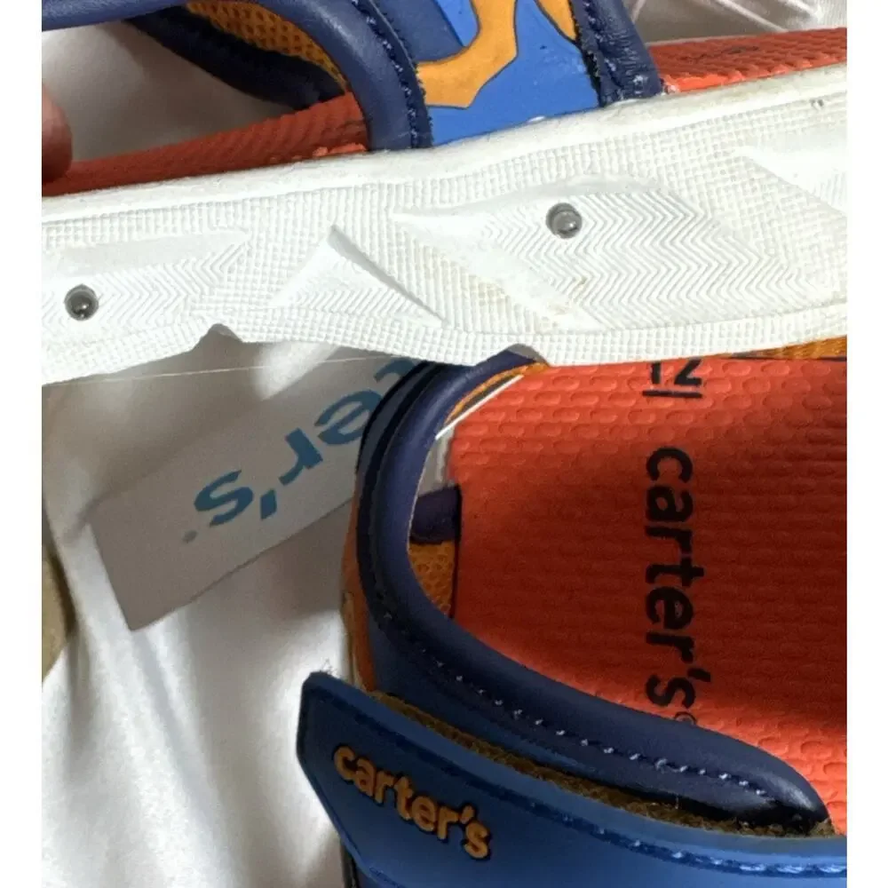 Carter’s Light Up Sandals Dinosaurs Blue Orange Size 12 Futura NWT NEW